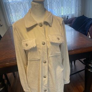 Women's Bear Paw Cream Button-Up Jacket Corduroy